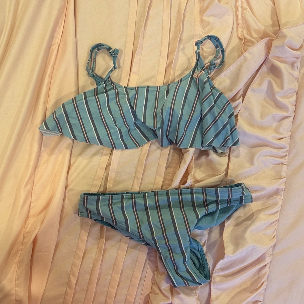 Roxy Light Blue and White Bikini
